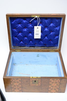 Lot 416 - An Edwardian marquetry inlaid walnut work box