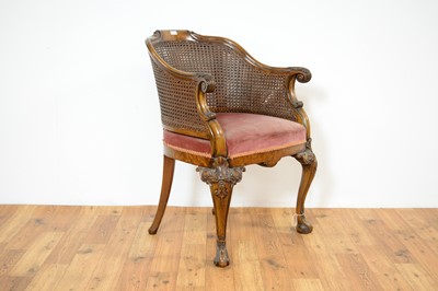 Lot 7 - A decorative  early 20th Century mahogany bergère chair