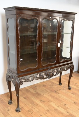 Lot 74 - A 20th Century mahogany china display cabinet by Waring and Gillow