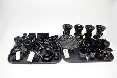 Lot 442 - A collection of black pressed glassware.
