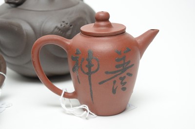 Lot 722 - Eight Chinese Yixing stoneware teapots