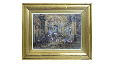 Lot 959 - Sir Wyke Bayliss - The Basilica of St Prassede Rome | watercolour