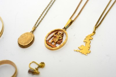 Lot 1184 - A collection of gold and other jewellery