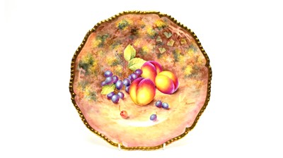 Lot 869 - Royal Worcester Fruit painted plate Freeman