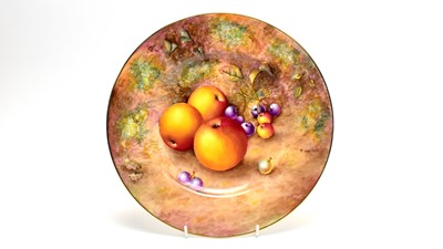 Lot 872 - Royal Worcester fruit painted plate by Paul English