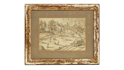 Lot 960 - 16th / 17th Century Continental School - Hay Gatherers | pen and ink