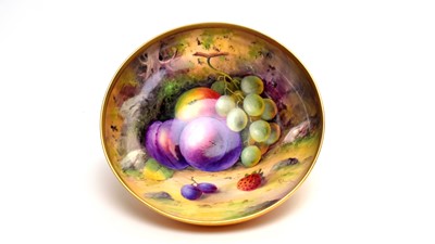 Lot 865 - Royal Worcester fruit painted bowl by A Shuck