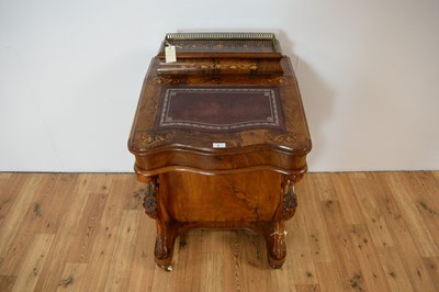 Lot 2 - A 19th Century inlaid burr walnut Davenport desk