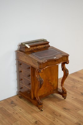 Lot 2 - A 19th Century inlaid burr walnut Davenport desk