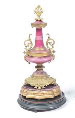 Lot 1256 - Japy Freres, A late 19th Century French gilt metal & pink garniture  mantel clock