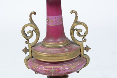 Lot 1256 - Japy Freres, A late 19th Century French gilt metal & pink garniture  mantel clock