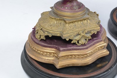 Lot 1256 - Japy Freres, A late 19th Century French gilt metal & pink garniture  mantel clock