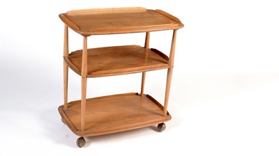 Lot 32 - Ercol: Model no 3  a mid-Century beech and elm three tier drinks trolley