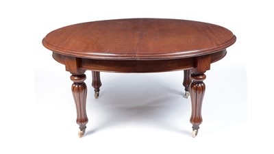 Lot 1357 - A Victorian mahogany oval extending dining table