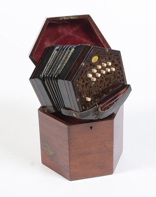 Lot 708 - Lachenal 20 button Anglo system concertina