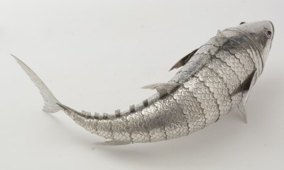 Lot 106 - A 20th Century Spanish silver articulated fish or table decoration