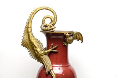 Lot 842 - Chinese Ormolu mounted Sang de Boeuf vase