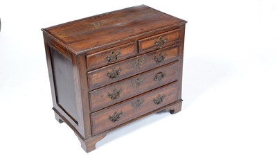 Lot 1313 - An 18th Century oak and mahogany banded chest