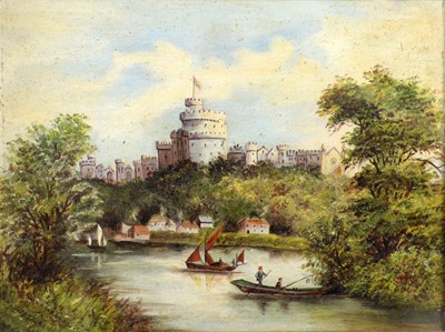 Lot 781 - 19th Century British School - Windsor Castle from the Thames, and another similar | oil