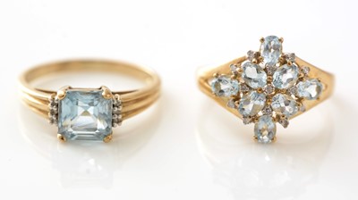 Lot 739 - Two topaz and diamond rings