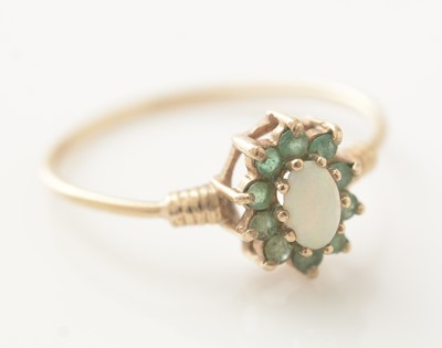 Lot 742 - Two opal cluster rings