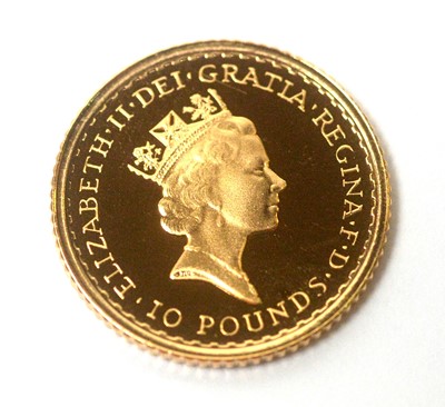 Lot 829 - Elizabeth II 1988 10 pounds Britannia 1/10oz. proof gold coin