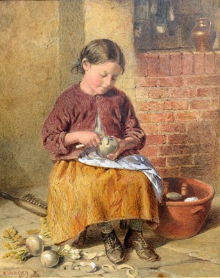 Lot 1038 - William Hemsley - For the Broth | watercolour
