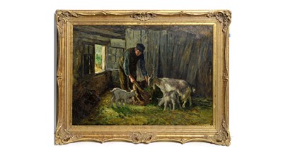 Lot 1109 - John Patrick Downie - Feeding the Goats | oil