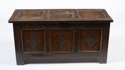 Lot 1354 - A late 17th Century oak coffer