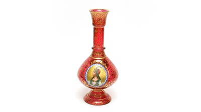 Lot 951 - A Bohemian overlay glass vase