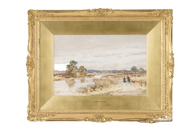 Lot 285 - John Syer - Figures Strolling Alongside a River (1877) | watercolour
