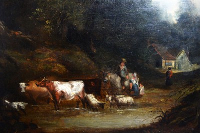 Lot 286 - Attributed to William Shayer - Traversing a Stream