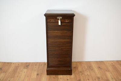 Lot 45 - An early 20th Century mahogany tambour fronted filing cabinet
