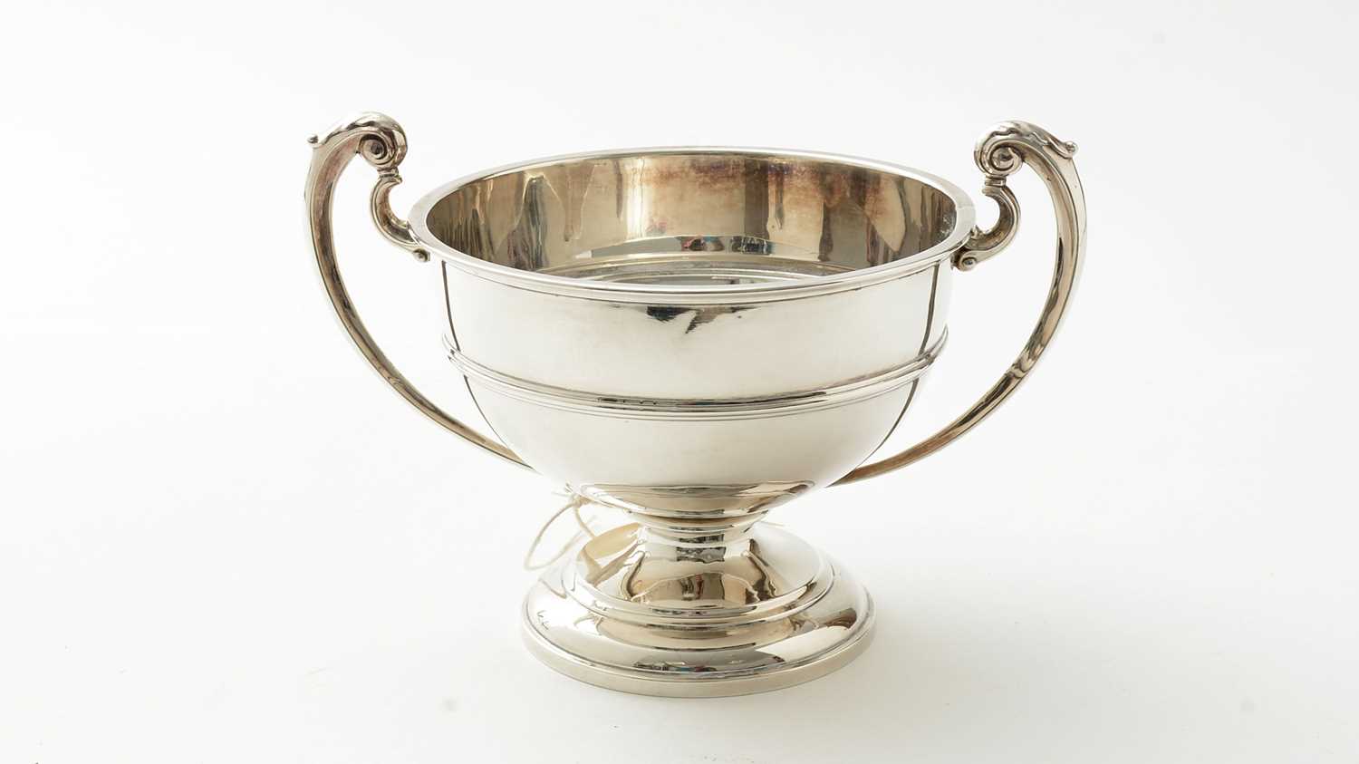 Lot 105 - A silver two handled cup