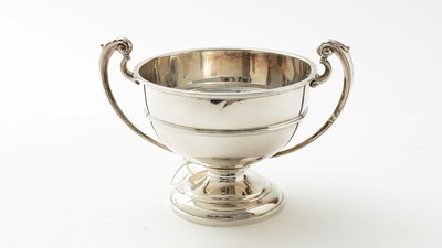 Lot 105 - A silver two handled cup