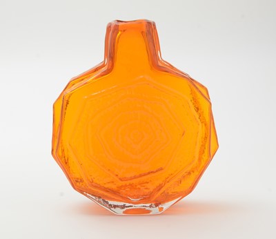 Lot 82 - Whitefriars Tangerine glass Banjo vase