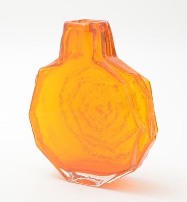 Lot 82 - Whitefriars Tangerine glass Banjo vase