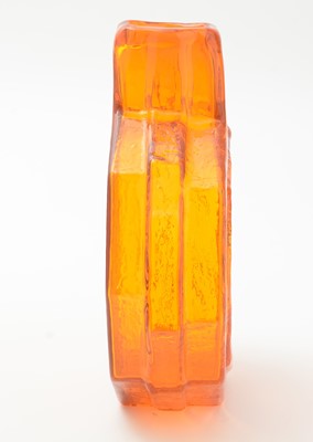 Lot 82 - Whitefriars Tangerine glass Banjo vase