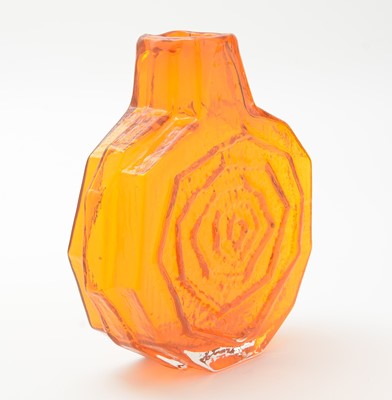 Lot 82 - Whitefriars Tangerine glass Banjo vase