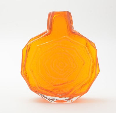 Lot 82 - Whitefriars Tangerine glass Banjo vase