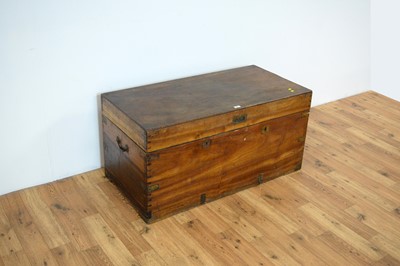 Lot 52 - 19th Century camphorwood and brass bound campaign trunk