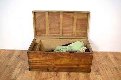 Lot 52 - 19th Century camphorwood and brass bound campaign trunk