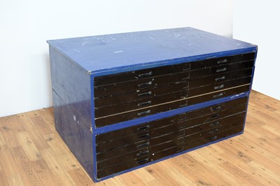 Lot 24 - A retro vintage 20th Century painted plan chest