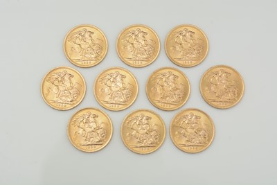 Lot 823 - Ten Elizabeth II gold sovereigns, all 1968