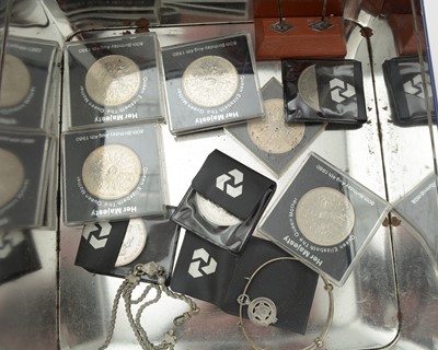 Lot 830 - A selection of silver items and other plated pieces and coins