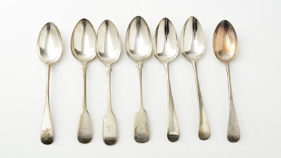 Lot 831 - Seven silver tablespoons