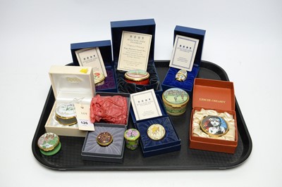 Lot 126 - A collection of Halcyon Days Enamels pill boxes
