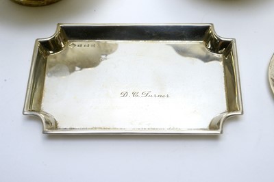 Lot 874 - Two silver dishes, and other items