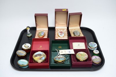 Lot 151 - A collection of Staffordshire Enamels pill boxes