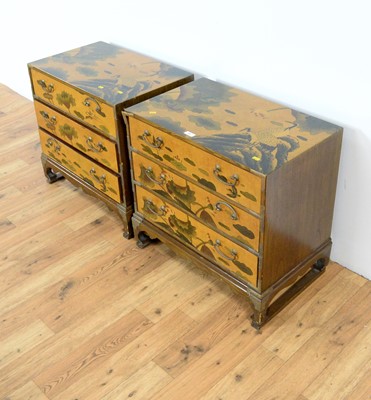 Lot 12 - A pair of 20th Century Chinese Oriental bedside chests